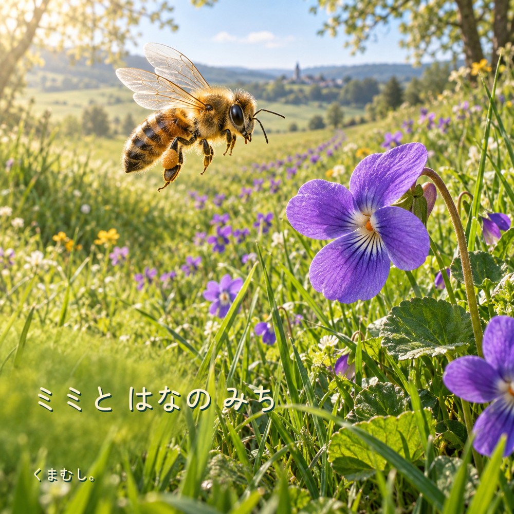 自主制作絵本 ミミと はなの みちの表紙