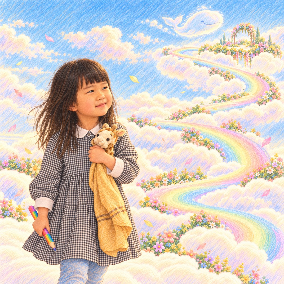 えんぴついっぽん、そらのたびの表紙イラスト